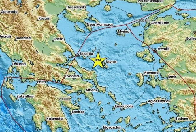 Σεισμός 3,5 Ρίχτερ κοντά στη Σκύρο