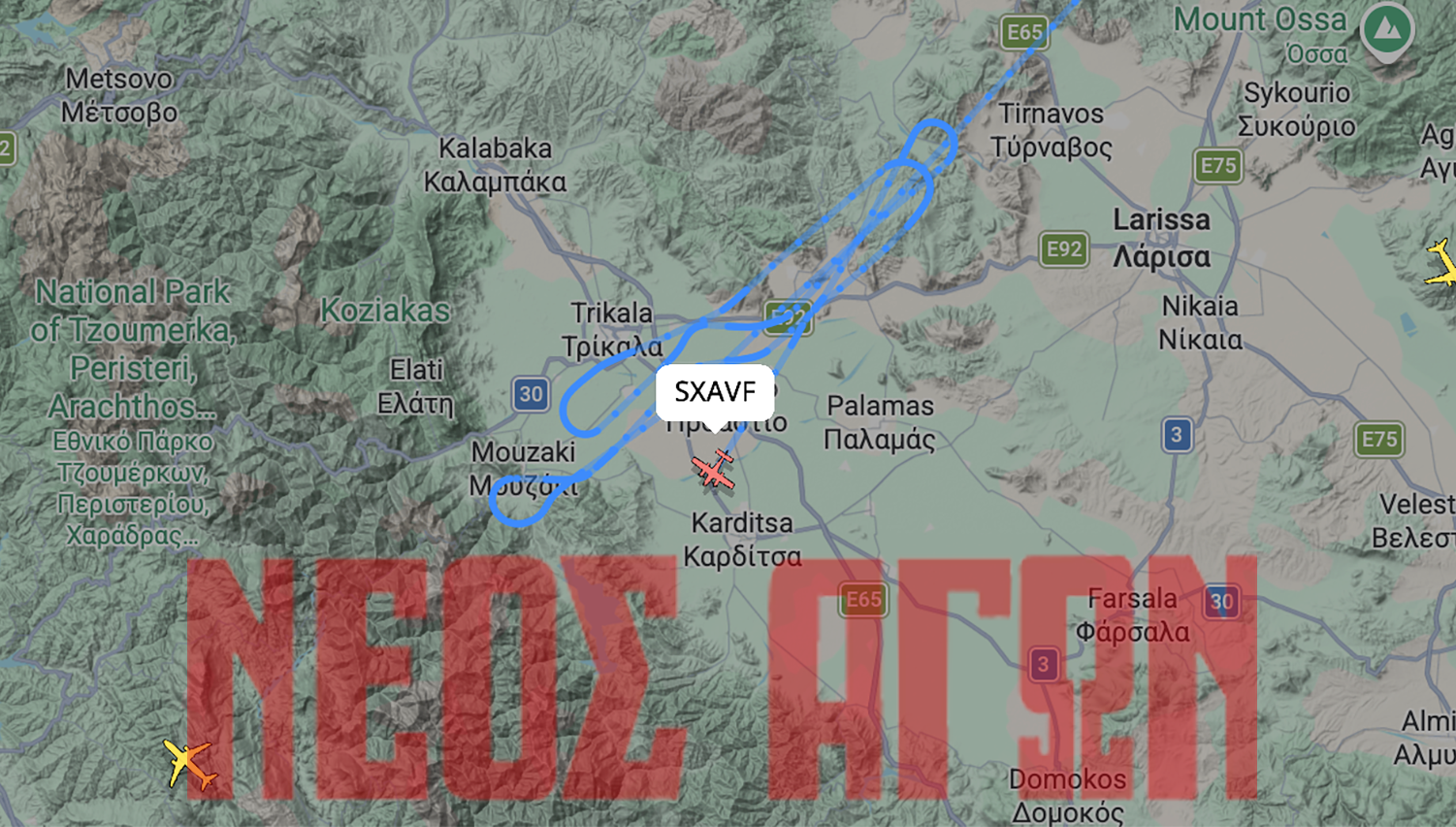 ΚΑΡΔΙΤΣΑ - Πτήση αντιχαλαζικής προστασίας στον ουρανό της Καρδίτσας
