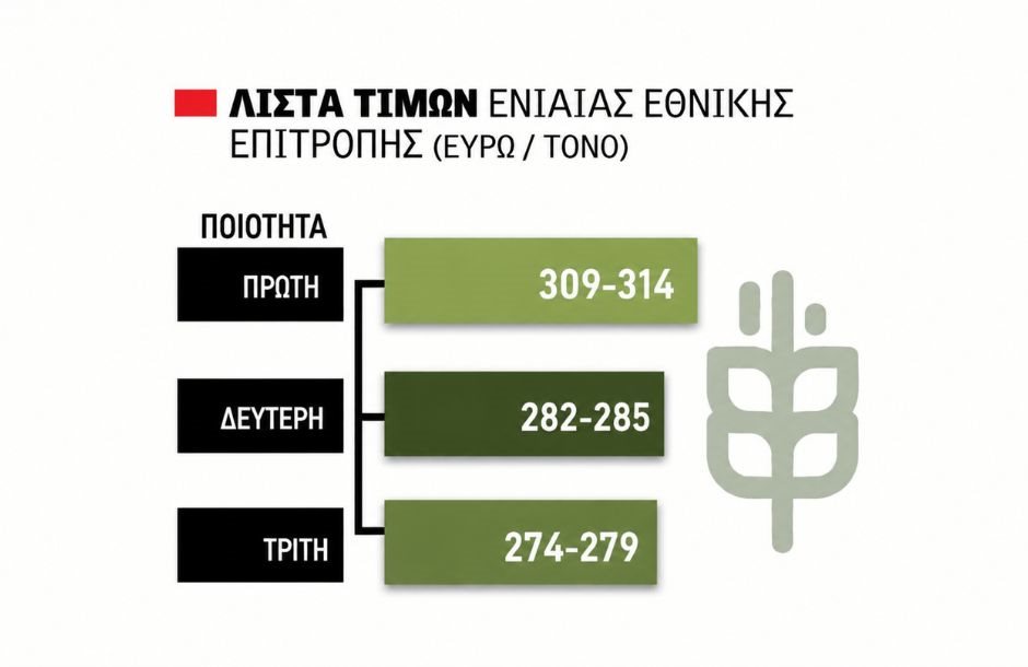 Ανοδική κίνηση στα 250 ευρώ ο τόνος FOB για τιμή εξαγωγής σκληρού σίτου