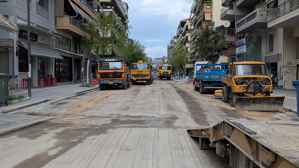 Δήμος Λαρισαίων: εργασίες ανακατασκευής των οδών Ηφαίστου - Εργατικής Πρωτομαγιάς τη Δευτέρα
