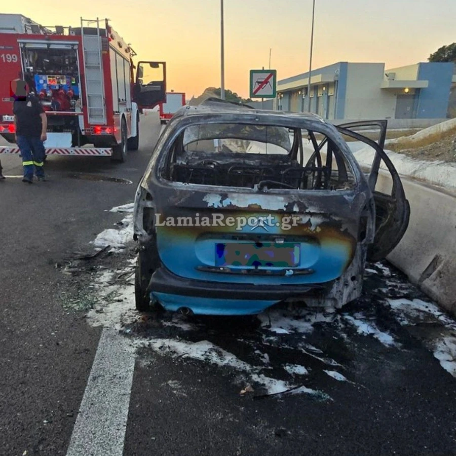 Φθιώτιδα: Αυτοκίνητο τυλίχθηκε στις φλόγες εν κινήσει στον αυτοκινητόδρομο Ε65
