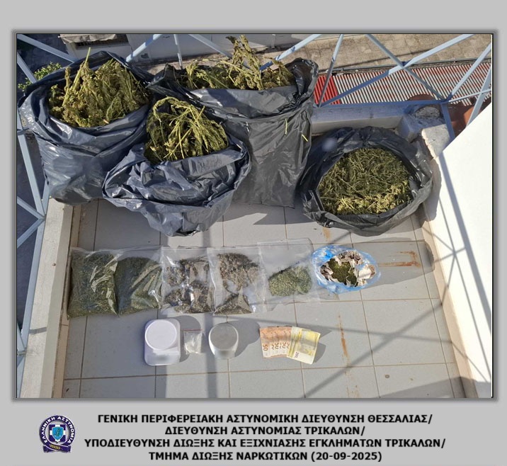 Τρίκαλα: Συνελήφθη με 8 κιλά κάνναβης στην ευρύτερη περιοχή των Τρικάλων (ΦΩΤΟ)