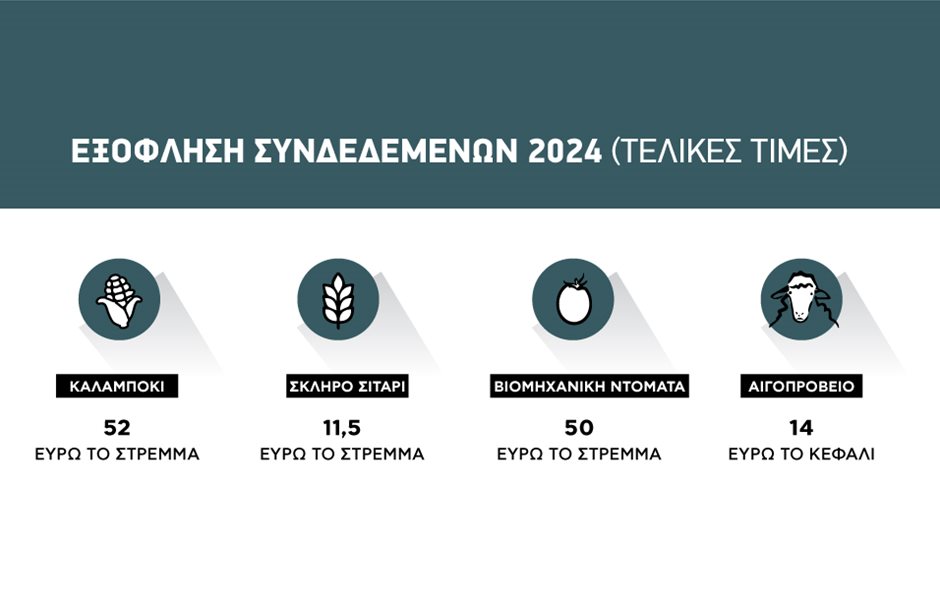 Εξόφληση με αύξηση στις συνδεδεμένες, στα 14 ευρώ τα αιγοπρόβατα με 52 το καλαμπόκι, 11.5 το σκληρό