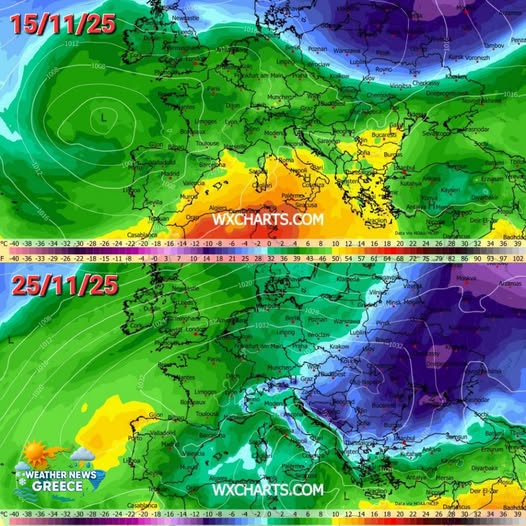 Έρχεται χιονιάς στη Θεσσαλία από 23 Νοέμβρη και μετά;(χάρτες)