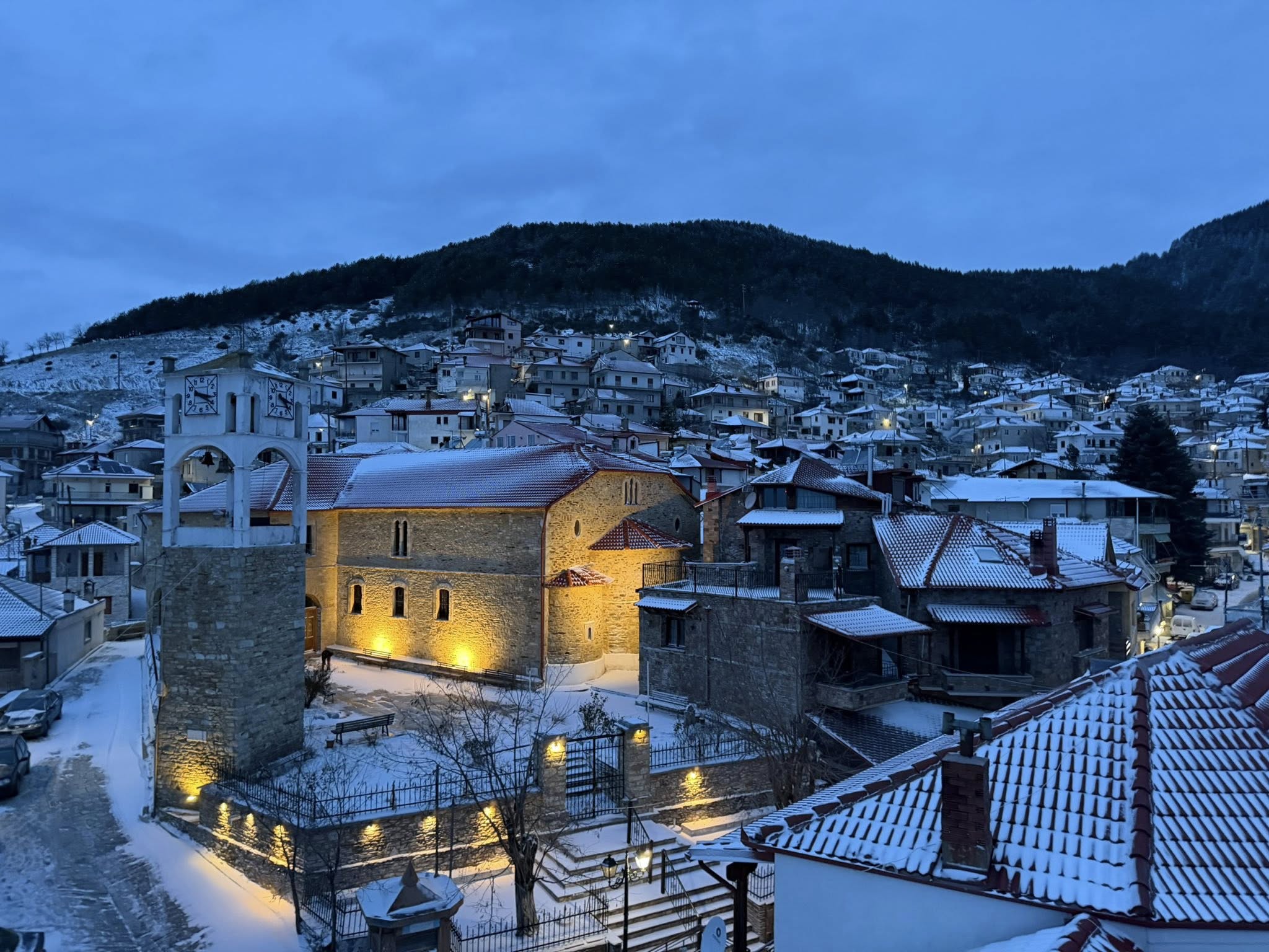 Το «έστρωσε» στα ορεινά της Ελασσόνας - Λευκό τοπίο στο Λιβάδι (ΦΩΤΟ)