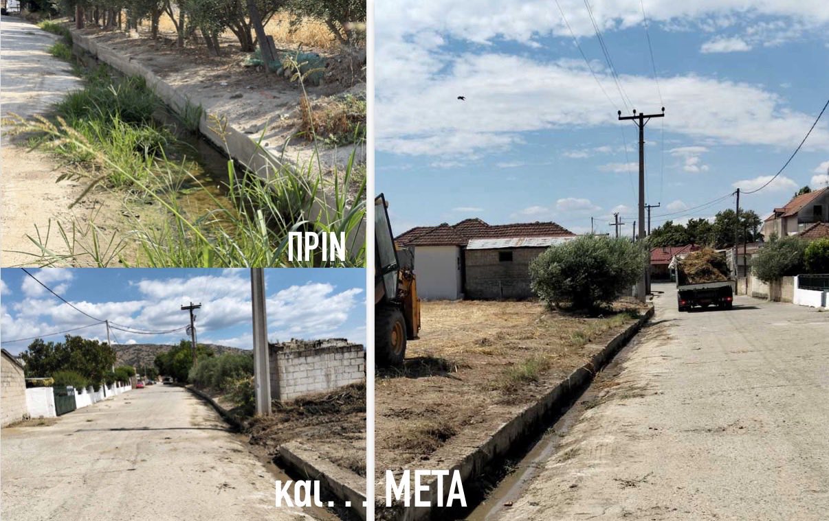 Σε εξέλιξη εργασίες καθαρισμού καναλιού αποστράγγισης στα Δελέρια (ΦΩΤΟ)