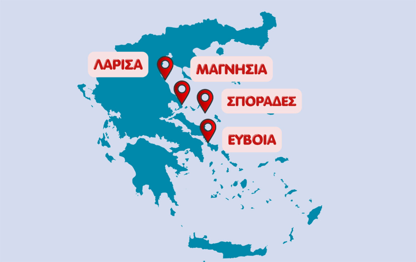 Σε πλήρη ισχύ το έκτακτο δελτίο της ΕΜΥ: Πορτοκαλί και κόκκινες προειδοποιήσεις για Μαγνησία, Φάρσαλα