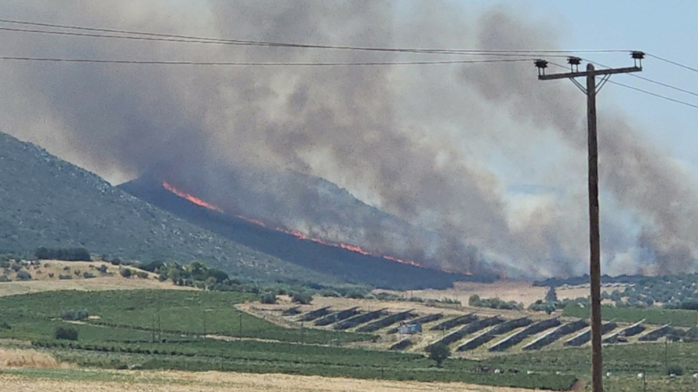 Φωτιά στον Μύτικα Θήβας – Στη «μάχη» 14 εναέρια μέσα (video)