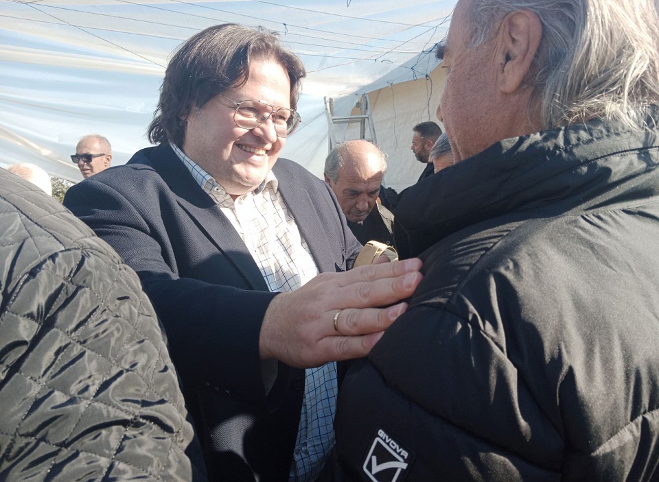 Θωμάς Παπαλιάγκας στο πλευρό του Νίκου Ανδρουλάκη στα μπλόκα