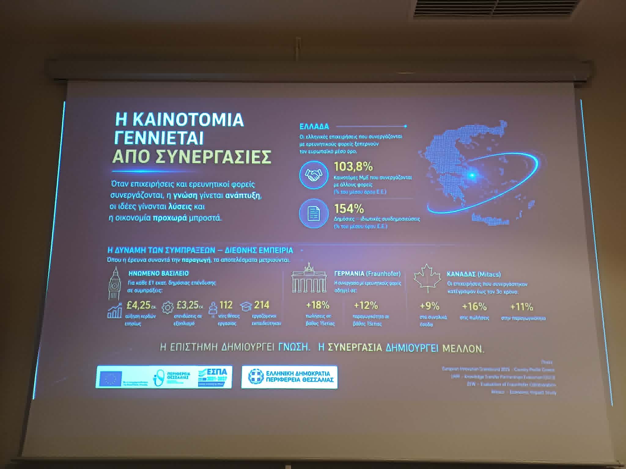 Εκδήλωση για τη διασύνδεση της επιχειρηματικότητας με την έρευνα και την καινοτομία πραγματοποίησε η Περιφέρεια Θεσσαλίας