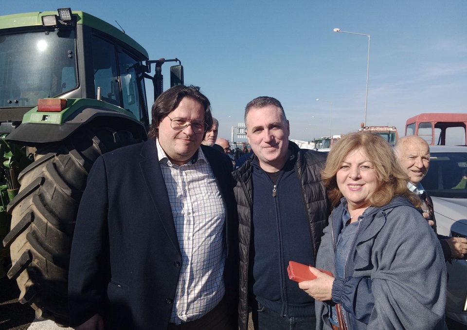 Θωμάς Παπαλιάγκας στο πλευρό του Νίκου Ανδρουλάκη στα μπλόκα