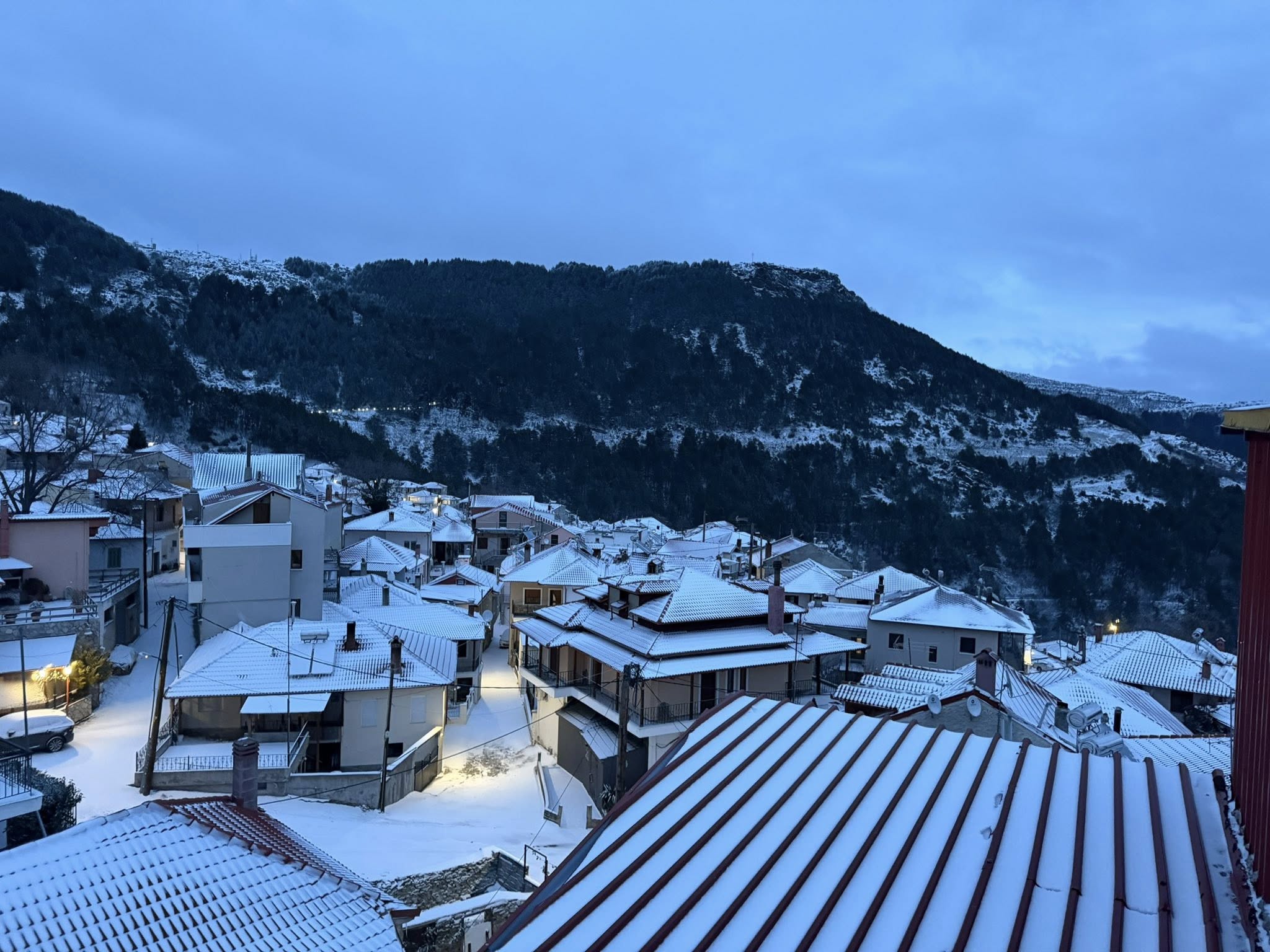 Το «έστρωσε» στα ορεινά της Ελασσόνας - Λευκό τοπίο στο Λιβάδι (ΦΩΤΟ)