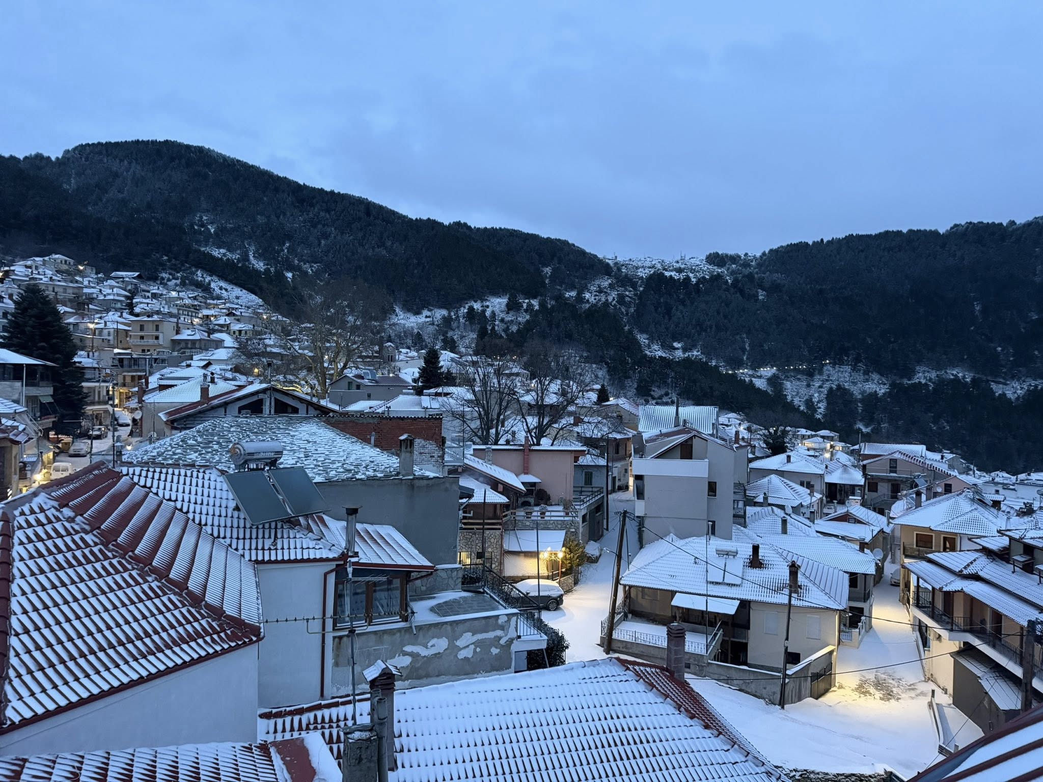 Το «έστρωσε» στα ορεινά της Ελασσόνας - Λευκό τοπίο στο Λιβάδι (ΦΩΤΟ)