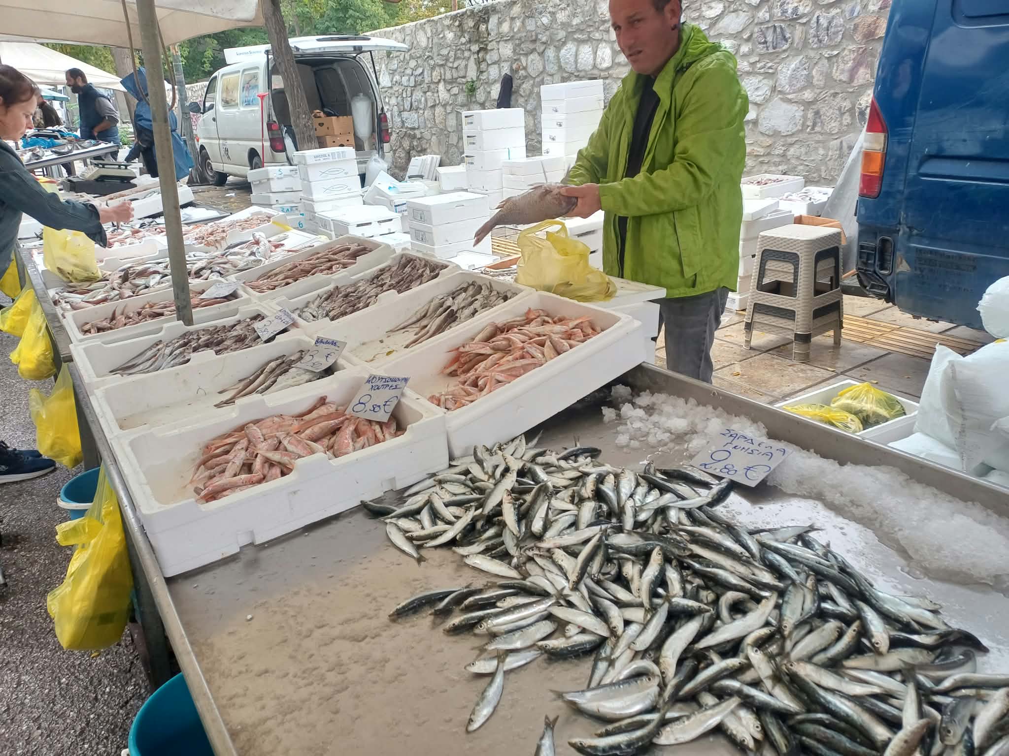 Στο πλευρό των αλιέων οι ιχθυοπώλες των λαϊκών αγορών Λάρισας (ΦΩΤΟ)