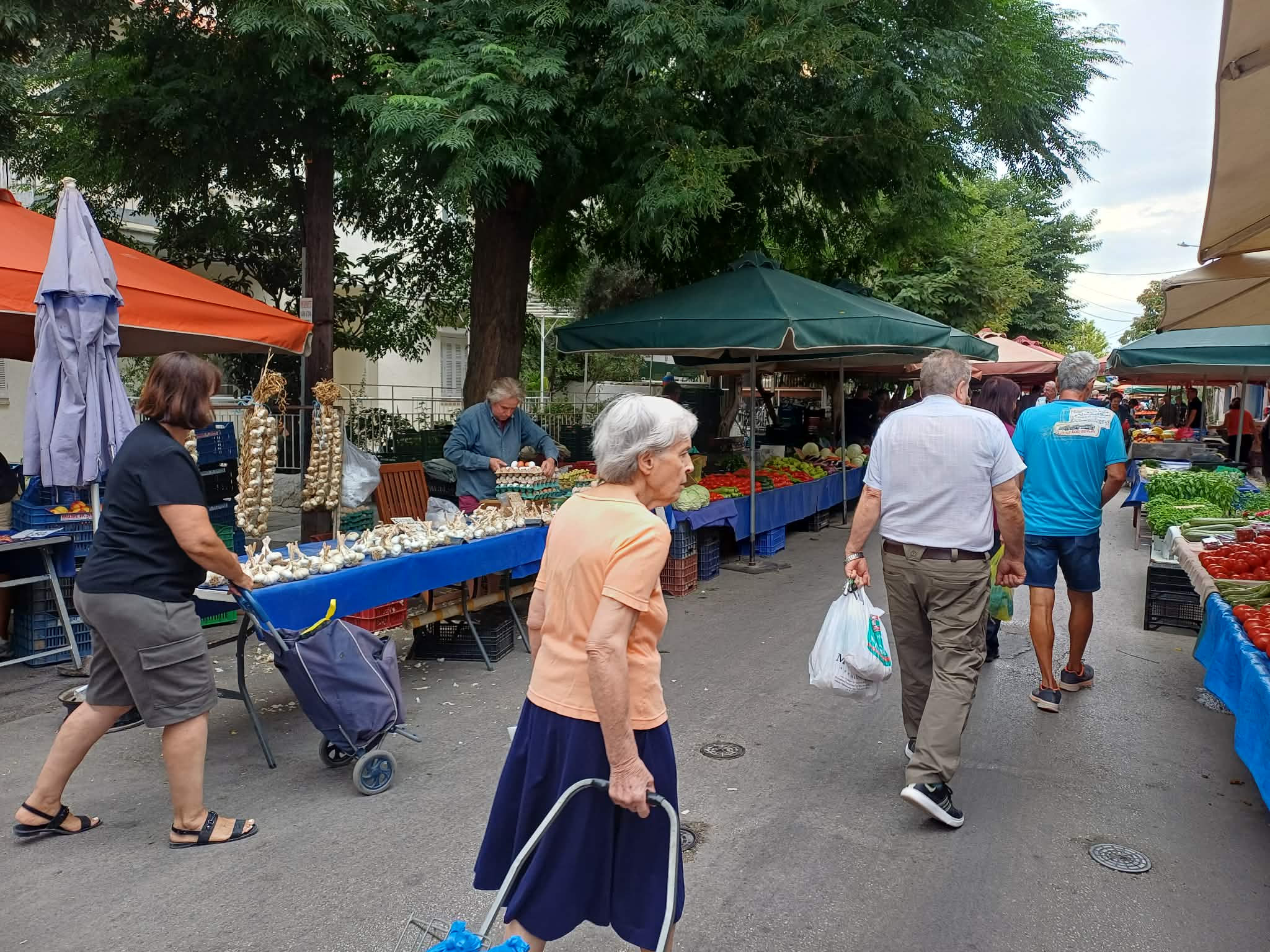 Λαϊκή αγορά στη Λάρισα: Φρέσκα προϊόντα και καλές τιμές, αλλά περιορισμένη κίνηση